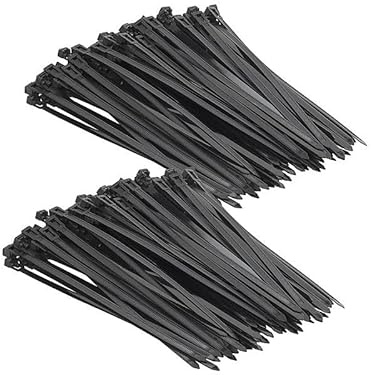 200 colliers de serrage réutilisables - Noir - 250 x 7,6 mm [AGT]