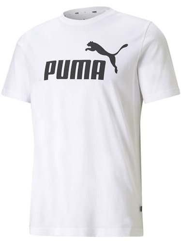Puma Ess Logo Tee T-shirt, White, S Uomo