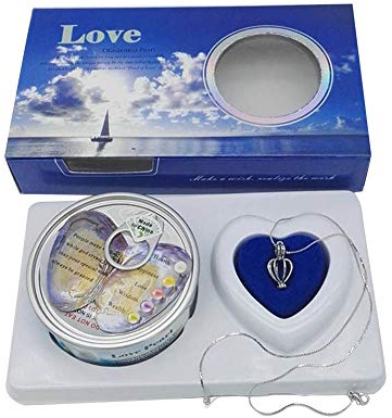 iSpchen Collana dei desideri Set di perle Love Wish Creativo DIY Collana Box Set Oyster Pearl Cage Cage Natale Capodanno regalo di compleanno