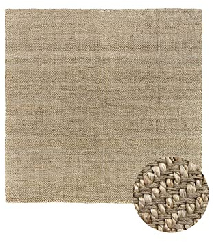 HAMID - Alfombra de Yute Alcázar, 100% Fibra de Yute Natural, Alfombra Suave, Tejida a Mano, Alfombra de Salón, Comedor, Dormitorio, Pasillos, Entrada - Natural, (200x200cm)