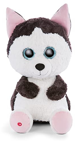 NICI Glubschis: Das Original – Glubschis Husky Barkley 45cm – Kuscheltier Husky mit großen Augen – Flauschiges Plüschtier mit großen Glitzeraugen – Schmusetier für Kuscheltierliebhaber