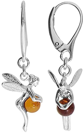 Ohrhänger - Elfe - Silber 925/000 mit Bernstein