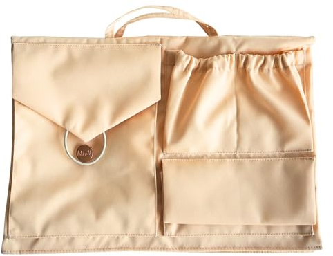 lilibell große Windeltasche für Newborn Baby Essentials, Handtaschen Organizer für Eltern, Taschenorganizer mit Thermofach, Waschbare Wickeltasche für Babys, Reisetasche, Granda Beige