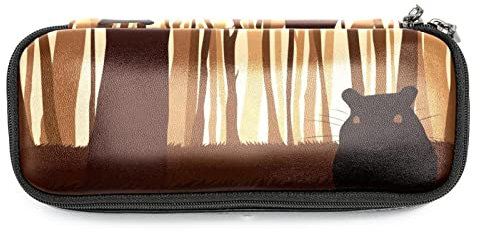 Federmäppchen mit großem Fassungsvermögen, aus Leder, für Studenten, Schreibwaren, Doppelreißverschluss, Stiftebox, Tasche, einfache Hai-Flosse, dreieckig, Mehrfarbig 8, 19x7.5x3.8cm 7.5x3x1.5in,