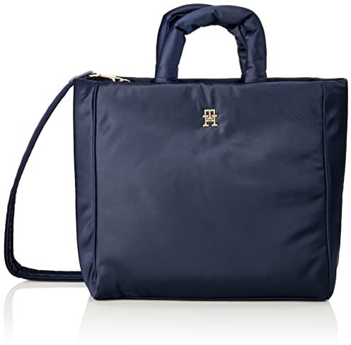 Tommy Hilfiger Damen Tote Bag Tasche TH Flow Tote Solid mit Reißverschluss, Blau (Space Blue), Einheitsgröße