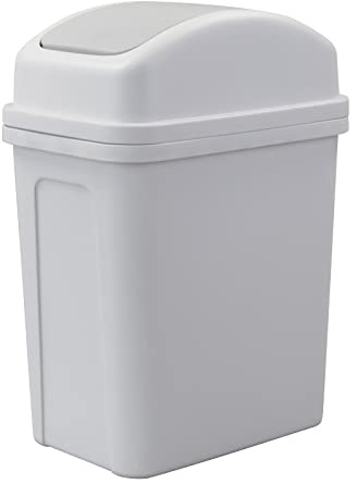 Innouse 7 L Small Garbage Can with Swing Lid, 1.8 Gallon Indoor Trash Bin with Lid (Grey)