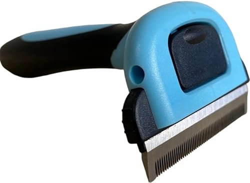 POWAKKA Cepillo con cabezal removible Perros y Gatos Peine para Mascotas Quitar y Limpiar el Pelo Muerto Carda con Púas Flexible de Acero Inoxidable para Desenredar y Peinar a Mascotas
