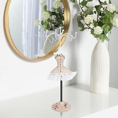 Tomotato Organizzatore Gioielli da Appendere, Espositore Multifunzionale con Staffa Girevole in Resina per Orecchini Collane Anelli Bracciali, Scaffale Torre Compatto per Camera da Letto Comodino