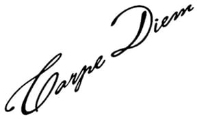 QYPF 14,4 cm * 8,5 cm Moda Carpe Diem Proverbio inglés Parabrisas Vinilo Pegatina de Coche Negro Plata C15-1198 (Color : Black)