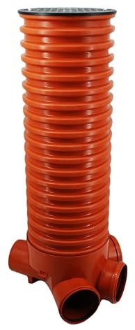 Megaastore Schacht Kontrollschacht Revisionsschacht DN 315/160 - 100cm Rohr Mit Wasserdichtem Schachtdeckel - Komplett SET (1m Anschlüsse DN160)