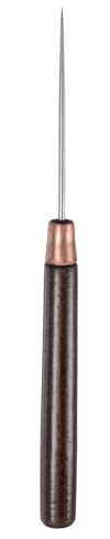 sourcing map Handwork Sewing Awl Slender Awl Leather Punch Hole Tool with Wooden Handle Scratch for Broken Wire Make Mark Drilling Stitching Repair and DIY Handmade, Red