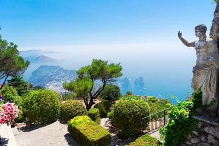 adrium Acryl-Bild 60 x 40 cm: Blick auf Meer und Garten vom Monte Solaro auf der Insel Capri, Italien (124709462)