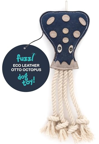 Fuzzl Otto der Oktopus - Robustes Leder-Kauspielzeug für Hunde