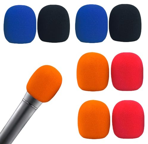 8 Stück Popschutz Mikrofon,Bunt Mikrofonabdeckung,Mikrofon Windschutz,Pop Filter,Mikrofonschutz Schaumstoff,Schaumstoffabdeckungen,Geräuschfilter,Universelle Waschbare Windschutz für KTV,Familienfeier
