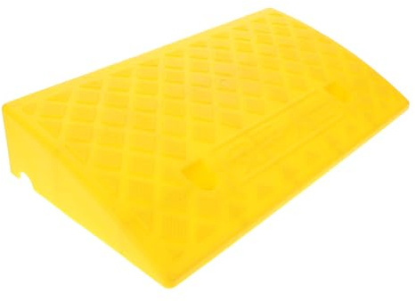 Kunststoff Bordsteinrampe Gelb 50x27x9cm Leicht Tragbar | für Rollstühle und Autos, Hohe Druckfestigkeit, Rutschfest, Geeignet für Stufenmatten und Einfahrten
