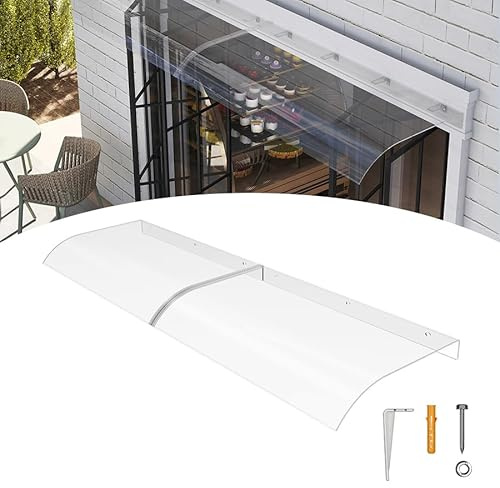 Aufun Vordach Überdachung Haustürvordach, Polycarbonat-Vordach 50x160cm