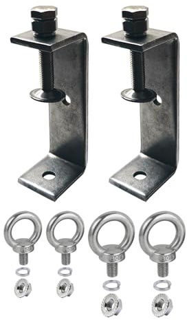 Ponezg Schraubzwingen Klein C Klemme Edelstahl, C Zwinge Einstellbar Klemmbereich ist 65-95mm, C Klemme Kieferöffnungen 10cm mit M8 M10 Ringschrauben für Holzbearbeitung, C-Clamp Set (2 Teiliges Set)