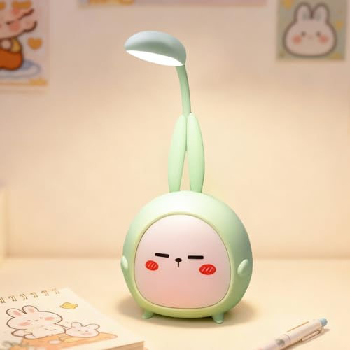 Nzkeuf Lampada da Scrivania per Bambini, Lampada da Scrivania Bambina per Lettori di Notte, E-Reader, Bambino, Studio, USB Ricaricabile, Verde [Classe di efficienza energetica A]