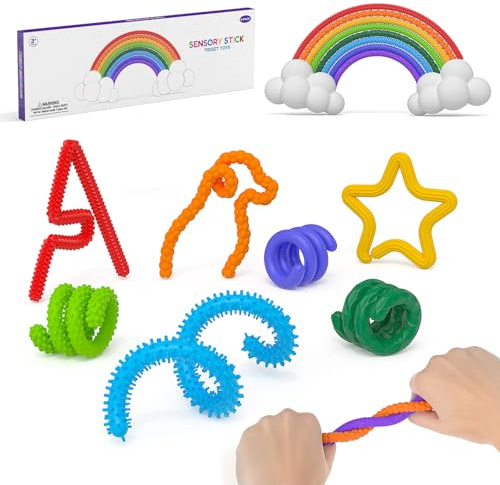 Fidget Toys Silikon Sensorik Stick, 8 STK Sensory Spielzeug für Adhs | Fidget Sticks, Sensorik Spielzeug Autismus, für ADHS, Anti Stress, Autismus, zur Kinder ab 3 Jahr & Erwachsene