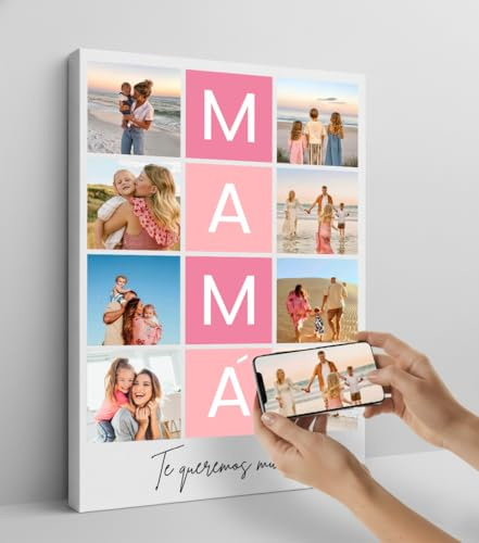 Lienzos Mamá (Lienzo Personalizado con 8 Fotos y Texto “MAMÁ”)