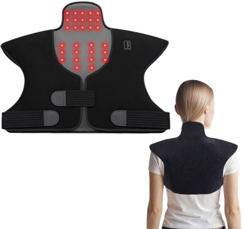 Thérapie par la Lumière Rouge pour Cou épaules Dos Coussin Chauffant Nuque Infrarouge pour Corps Tapis Chauffant Portable de 660 nm et 850 nm Led pour Soulager les Douleurs Musculaires