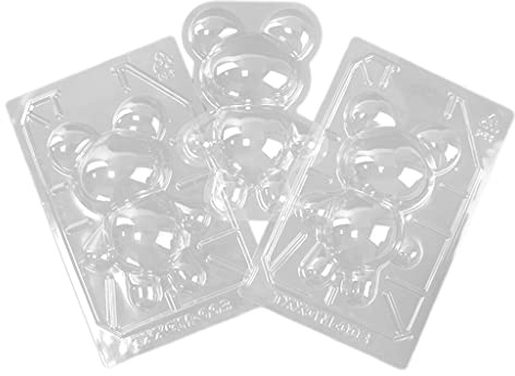 Maxtonser 3 moldes de chocolate con diseño de oso para decorar tartas