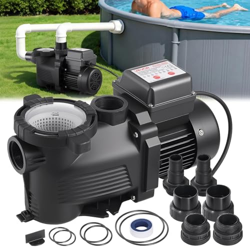 VEVOR Pompa per Piscina Fuori Terra per Filtrazione 400W 11100 L/h, Kit Pompa di Filtrazione per Piscine Fuori Terra Velocità Singola con Cestello Filtrante 3450 giri/min Prevalenza max. 10 m
