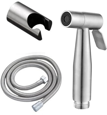 3 Pcs Handheld Bidet Attachment for Toilet UK Set - Premium Bidet Sprayer, Stainless Steel Handheld Douche Sprayer with 1.5M Hose and Valve Adapter, Hygienic & Eco-Friendly Douche Spray Solution