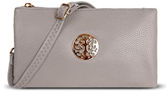 Women's Small Clutch, Cross Body, Shoulder Bag with Wristlet and Long Adjustable Shoulder Strap