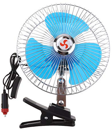 Tubayia 12V Auto Kfz Ventilator Zigarettenanzünder Kühlung Lüfter Autolüfter mit Klemme