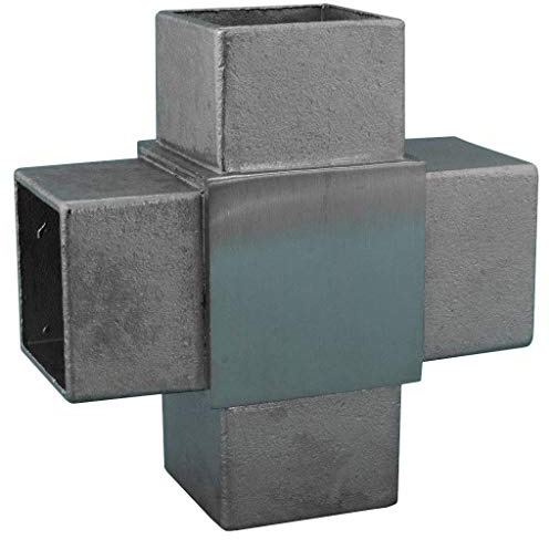 Kreuzverbinder für 40x40 x 2 mm Quadratrohr Edelstahl Steckfitting Quadratrohrverbinder Quadratrohrbogen Flansch Verbinder