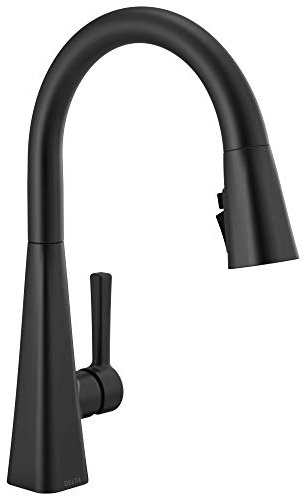 Delta Faucet 19802Z-BL-DST Single-Handle Kitchen Faucet Pull-Down, Matte Black