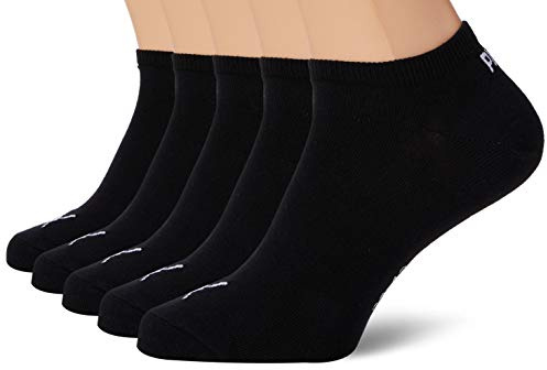 PUMA Unisex Puma Unisex Plain Sneaker - Trainer (5 Pack) Socks, Black, 9 11 UK