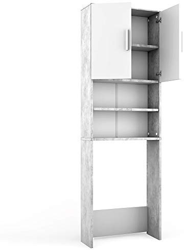 Vicco Mobile lavatrice, Calcestruzzo/Bianco, 64 x 190 cm