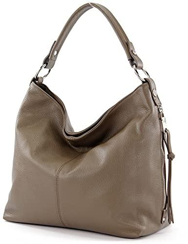 modamoda de T160 Damen Leder Schultertasche Groß, handmade in Italy
