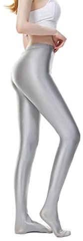 E EASILK Women's High Stretch Opaque Training Pants Sports Leggings for Yoga Pilates Ballet Gymnastics Indoor Fitness,XXL Silver Grey