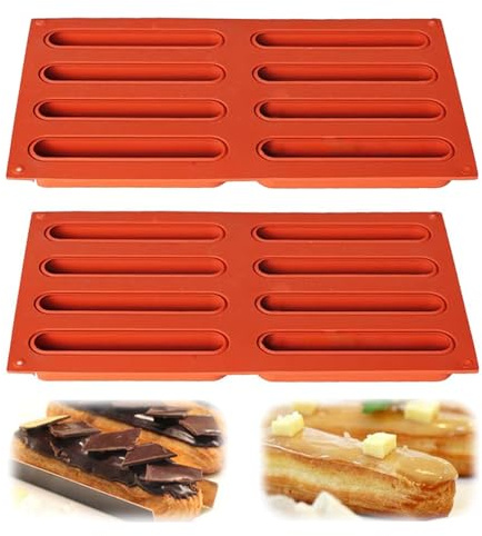 Dzsomt Silikonform 2 Stück löffelbiskuit form Silikonformen Backen Rechteckige Silikonformen Keks Silikonform Müsliriegel Form Silikon Backform Rechteckig für Schokolade Brotbrot Eiswürfelschalen
