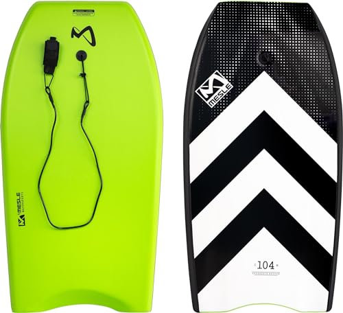 Mesle Bodyboard Kinder & Erwachsene Speed Skin mit Leash, Anfänger & Fortgeschrittene Surfbrett für Strand, Meer, Schwimmbad, Surf Schwimmbrett für Wasser, Surfboard, Boogie Board