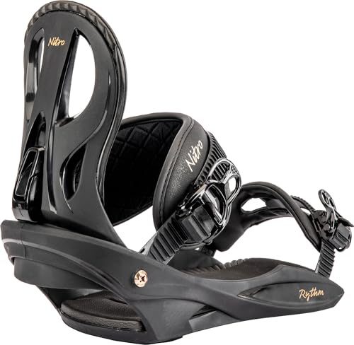 Nitro Unisex - Adulto Rythm all Mountain Freestyle Economico Legame Snowboard, Nero Bronzo, M