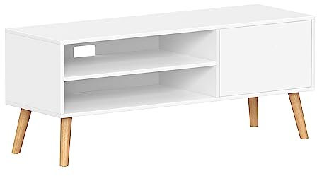 VASAGLE TV Unit, 120 cm Wide TV Stand Cabinet, for TVs up to 55 Inches, Entertainment Center, Modern TV Console for Living Room, Bedroom, Lounge, White LTV120T46