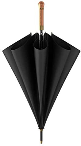 Regenschirm Golfschirm, Winddicht, Wasserdicht, Stockschirm Mit Holzgriff, Tragbarer Baldachin, Belüfteter Regenschirm for Geschäftsreisen Sturmfest Schirm (Color : Black, Size : B)