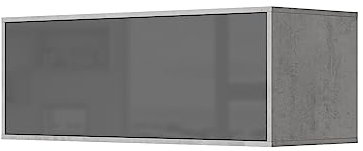 SMARTBett Wandschrank Hängeschrank 1 Klapptür Beton/Anthrazit Hochglanz