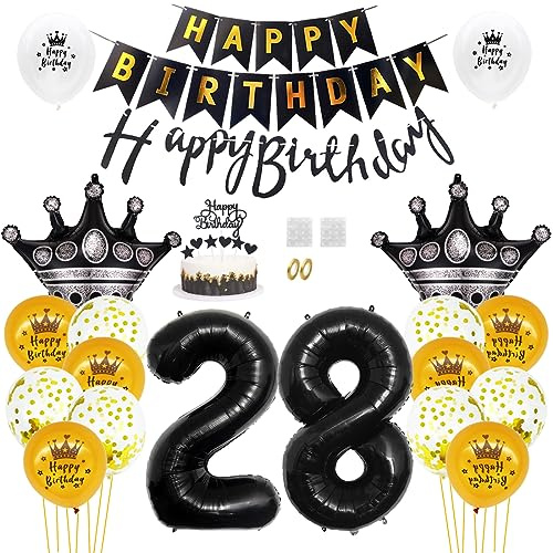 Daimay Set di decorazioni per feste di compleanno, colore nero, 28
