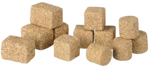 Didiseaon 12Pcs Miniature Hay Bales: 0.78 Mini Fake Hay Bales for Crafts - Realistic Dollhouse Farm Accessories, Small Rectangle & Round Haystacks for Autumn Harvest Decor, Nativity Scenes & Diorama