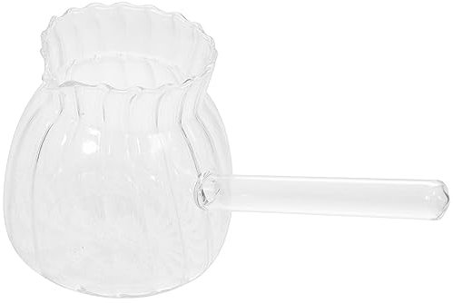 UPKOCH Milchkännchen Aus Glas Kleiner Glaskrug Als Milchbehälter Milchaufschäumerbecher Transparent Sahnekännchen Für Kaffee Und Andere Getränke