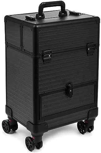 SEVICO Kosmetikkoffer Schminkkoffer Beauty Make-up Case Multikoffer professioneller Make-up Rollkoffer Organizer für die Reise abschließbare Friseurkoffer mit 360° drehbaren Rollen B:34xT:24,5xH:50 cm