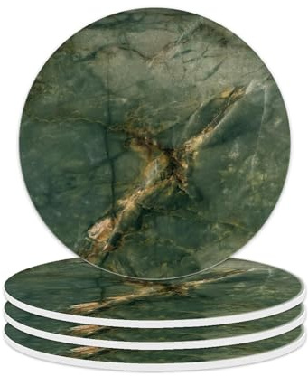 Pagnanno. Chopping Board-Catering Cutting Set-Kitchen Board-Glass Worktop Savers-Sink Chopping Board-Large-Worktop Protectors Heat Resistant-Marble Effect (Design 10, Round Coaster (10cm) - Pack of 4)