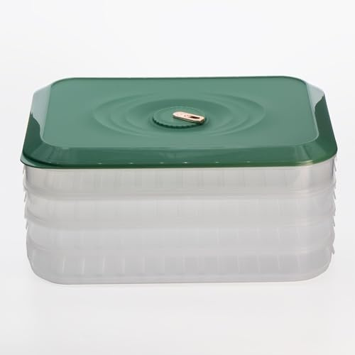 Kvota Aufbewahrungsbox für Lebensmittel 4-lagig, Knödelbox mit Deckel, Behälter Aufschnittbox Gefrierbehälter für Kühlschrank und zum Einfrieren. Mehrschichtig, transparent