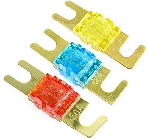 Sicherungen ANL Vergoldete Stud Auto Sicherungen Mini Auto Stereo Audio AFS Sicherung 20A 30A 40A 50A 60A 70A 80A 100A 125A 150A 175A 200A Sicherungen(Color:One Size,Size:30A)