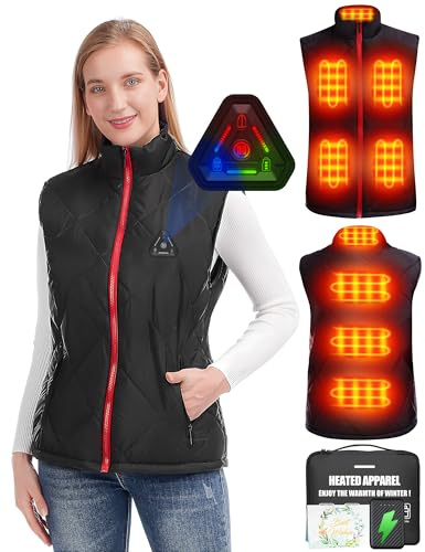 CYCYHEAT Heated Gilet for Men and Women with 10000mAh 7.4V Battery Pack – Quilted Lightweight Heating Vest Jacket Coat with Upgraded Heating Element